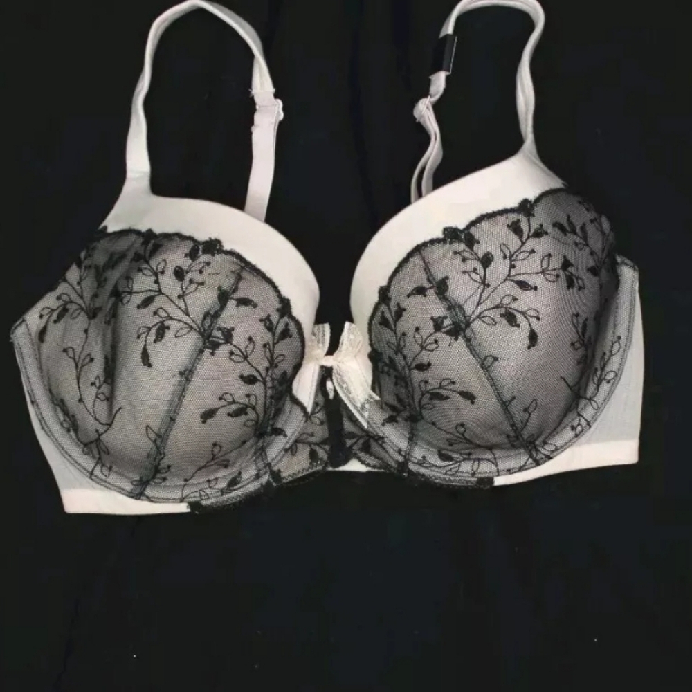 Victoria's Secret Body By Victoria Demi Bra. 32DD Light Pink & Black. Nwt